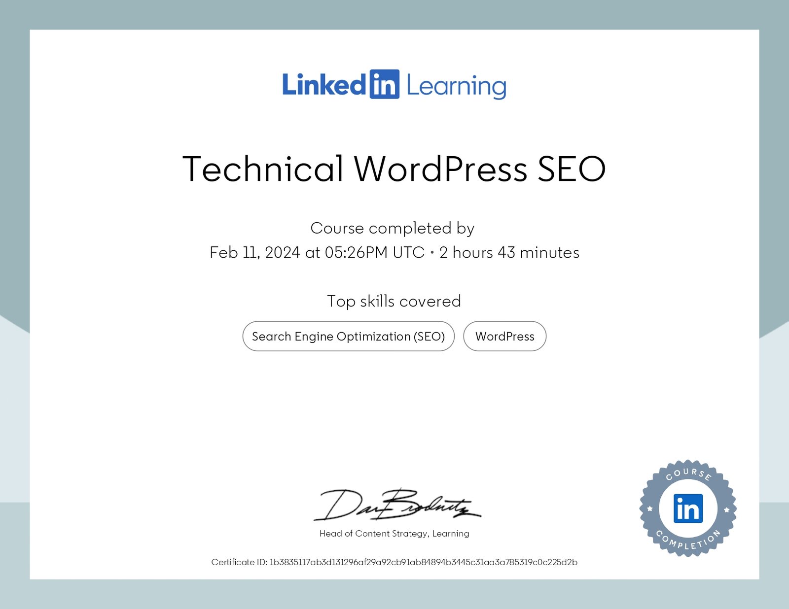Certificate Of Completion_Technical WordPress SEO