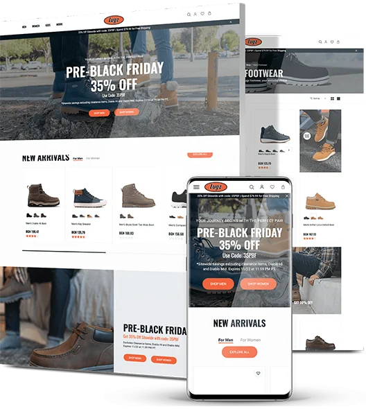 Responsive WordPress eCommerce website design on desktop and mobile — WordPress website development example